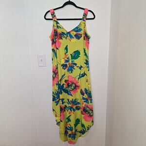 Ivy Street Womens Size MColorful Floral Wide Leg Summer Jumpsuit Spaghetti Strap